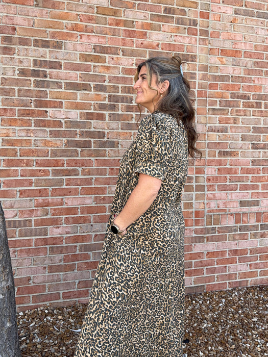 LEOPARD PRINT MIDI DRESS