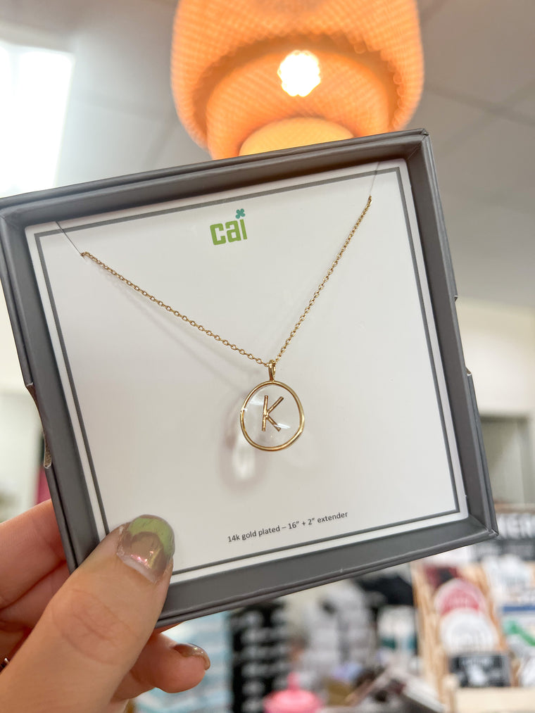 CAI CLEAR INITIAL NECKLACE