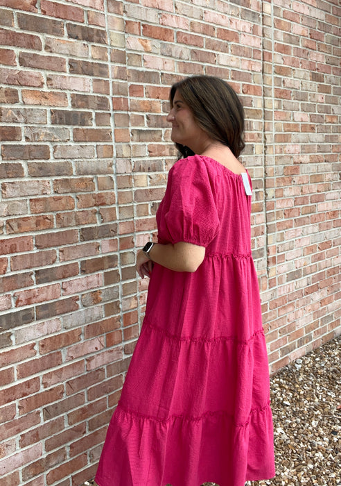 GINGHAM MIDI DRESS