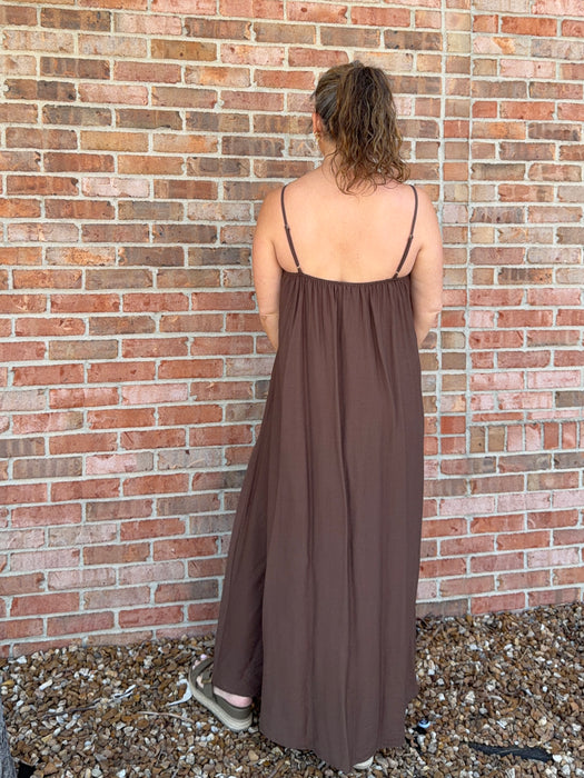 PLEATED PINTUCK MAXI DRESS- 2 COLORS