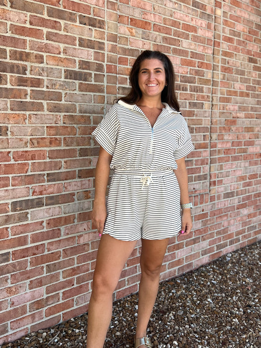 WINDY ROADS STRIPED ROMPER