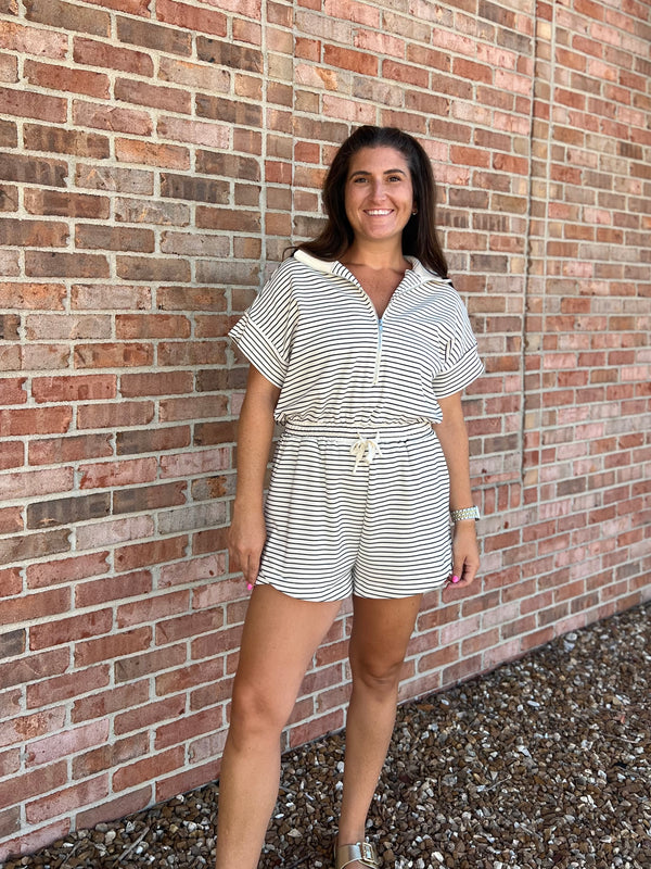 WINDY ROADS STRIPED ROMPER