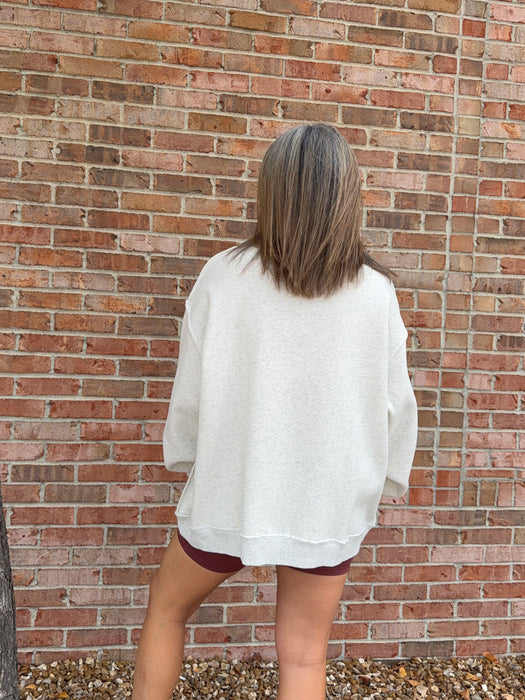 WWJD EMBROIDERED MOCK NECK SWEATSHIRT