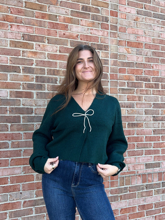 RHINESTONE BOW CARDIGAN- 3 COLORS