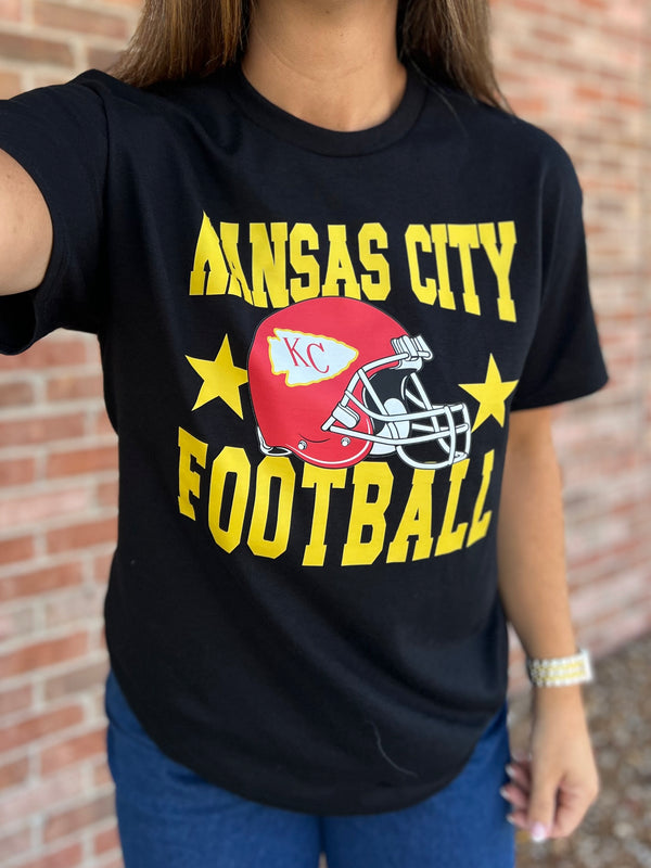 KANSAS CITY FOOTBALL BLACK TEE