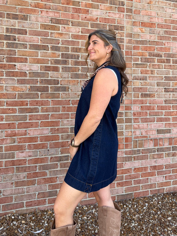 DARK DENIM TANK TOP DRESS