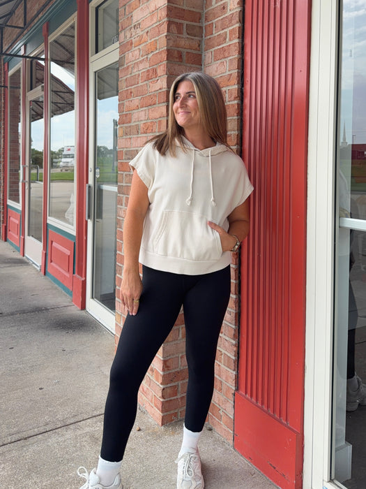 HOODED CAP SLEEVE TOP
