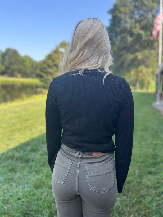 BLACK WRAP CARDIGAN