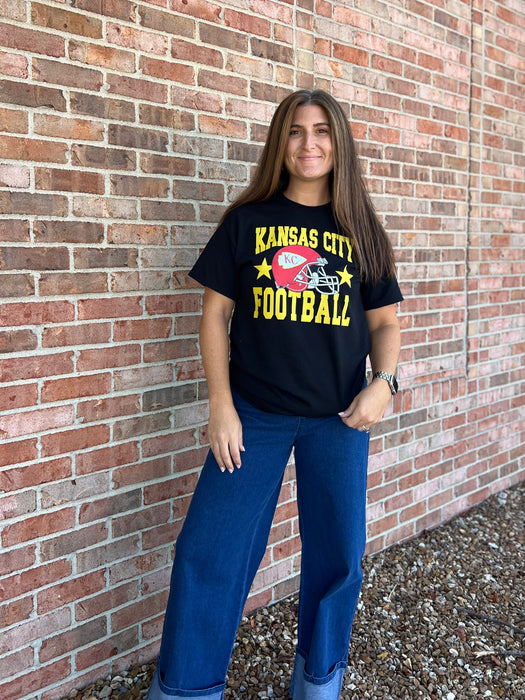 KANSAS CITY FOOTBALL BLACK TEE