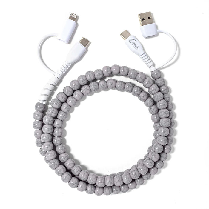 BEADED PHONE CHARGER- 12 COLORS