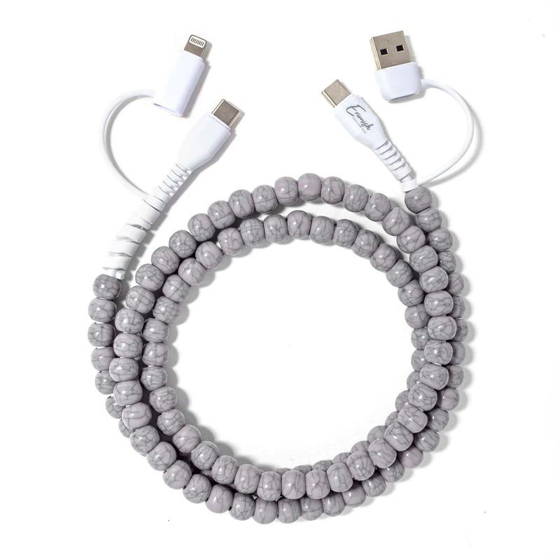 BEADED PHONE CHARGER- 12 COLORS