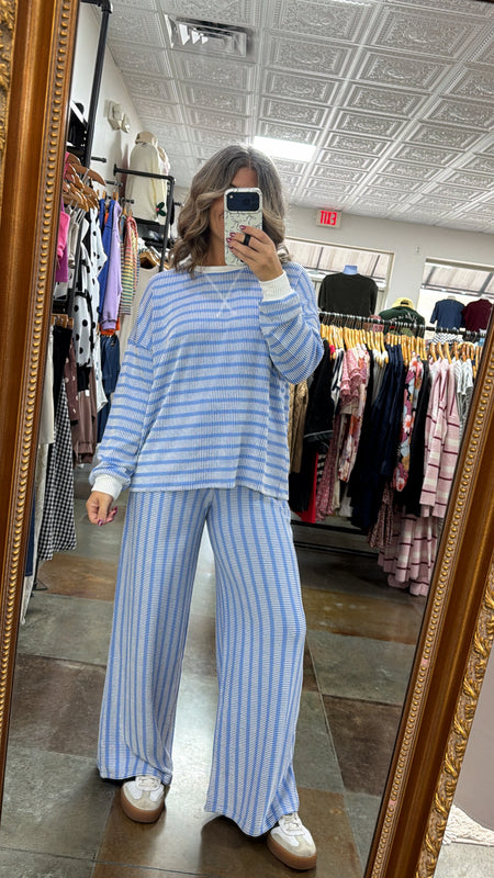 RIBBED STRIPED MATCHING SET- 3 COLORS