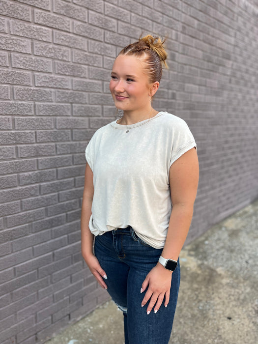 OPEN DOORS CAP SLEEVE TEE- 2 COLORS