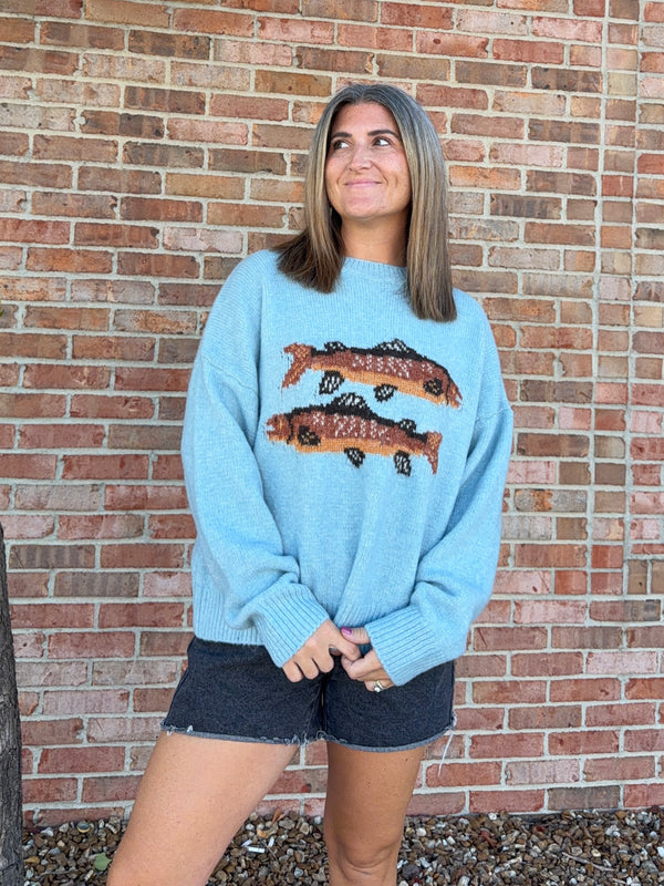 TROUT GRAPHIC SWEATER