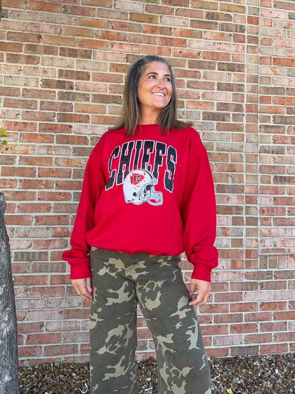 DISTRESSED CHIEFS SWEATSHIRT