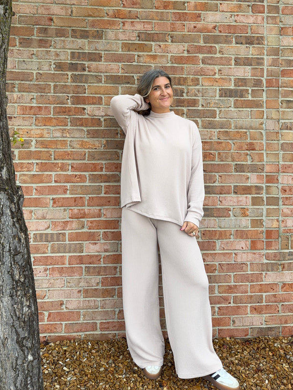 RIBBED MOCK NECK SET- 2 COLORS