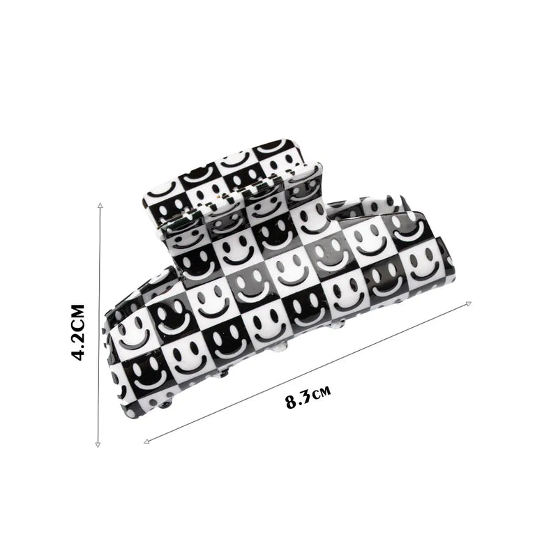 B&W PLAID CLAW CLIP