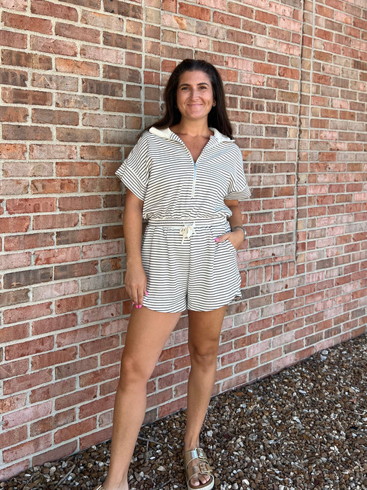 WINDY ROADS STRIPED ROMPER