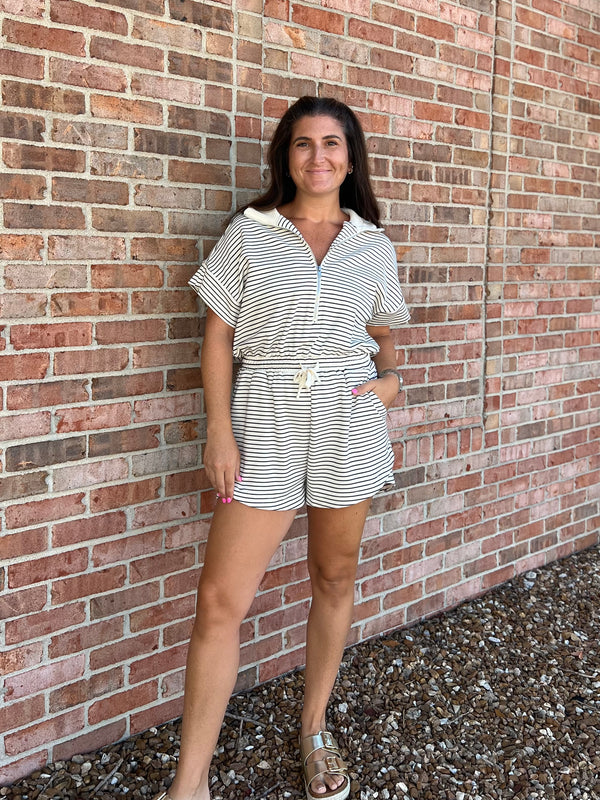 WINDY ROADS STRIPED ROMPER