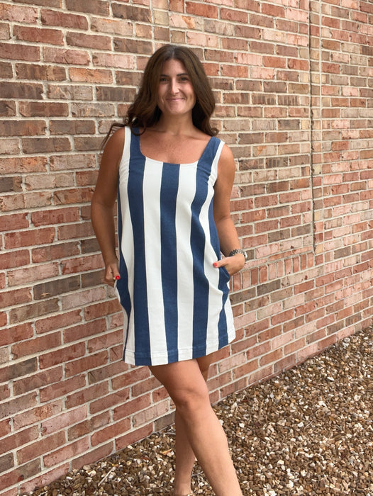 INDIGO STRIPED DRESS