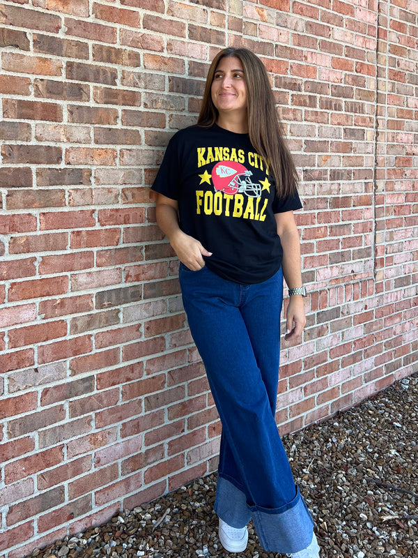 KANSAS CITY FOOTBALL BLACK TEE