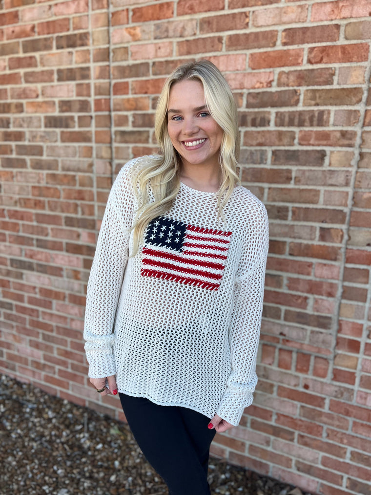 HAND STITCHED FLAG SWEATER