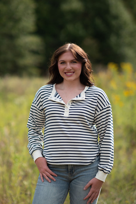 STRIPED HENLEY TOP