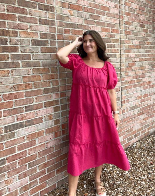 GINGHAM MIDI DRESS