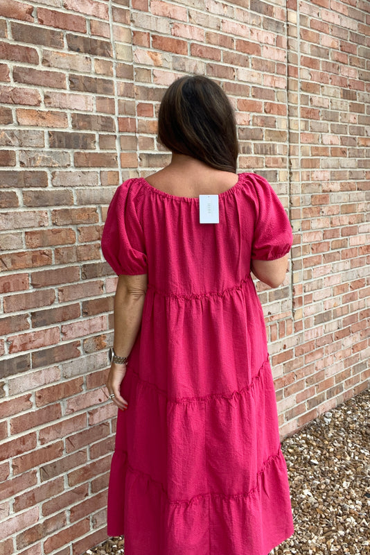 GINGHAM MIDI DRESS