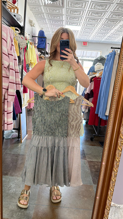 SMOCKED GINGHAM DRESS- 3 COLORS