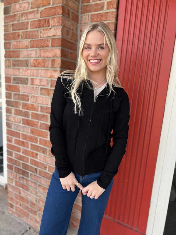 OWN THE NIGHT BLACK ZIP UP