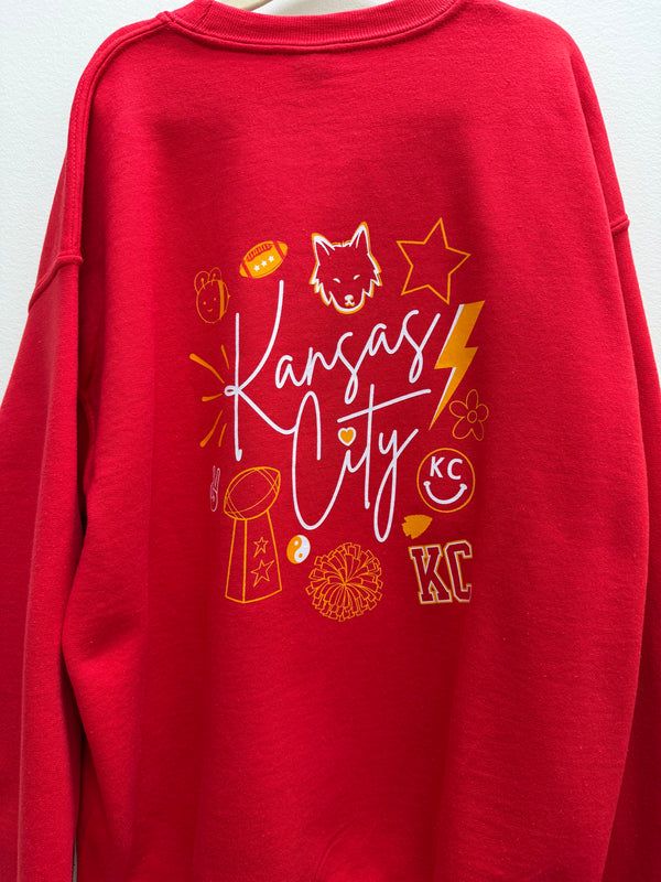 YOUTH SCRIPT KANSAS CITY COLLAGE SWEATSHIRT