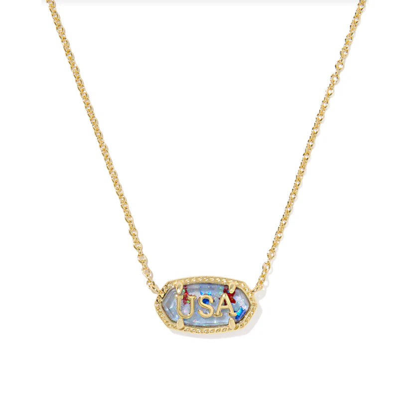 KENDRA SCOTT: ELISA USA PENDANT NECKLACE