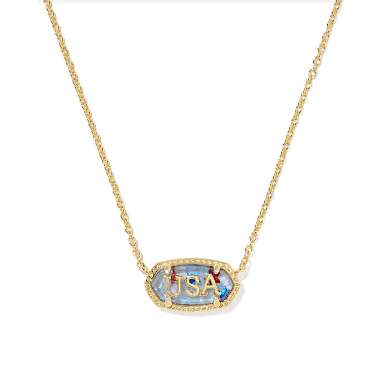 KENDRA SCOTT: ELISA USA PENDANT NECKLACE