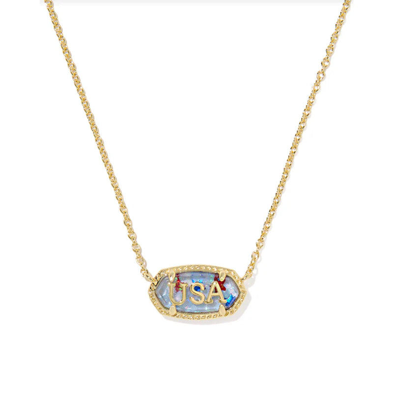 KENDRA SCOTT: ELISA USA PENDANT NECKLACE
