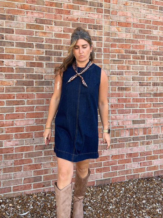DARK DENIM TANK TOP DRESS