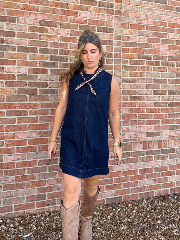 DARK DENIM TANK TOP DRESS