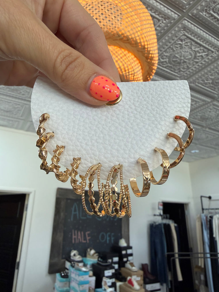 GOLD HOOPS SET OF 5