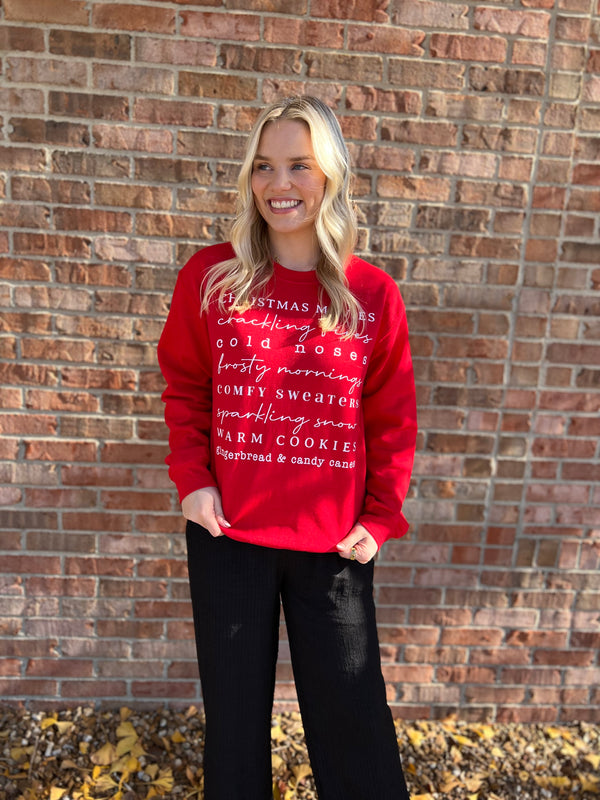 HOLIDAY FAVORITES LIST SWEATSHIRT