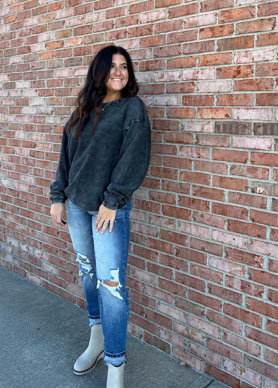 CORDED PULLOVER- 2 COLORS