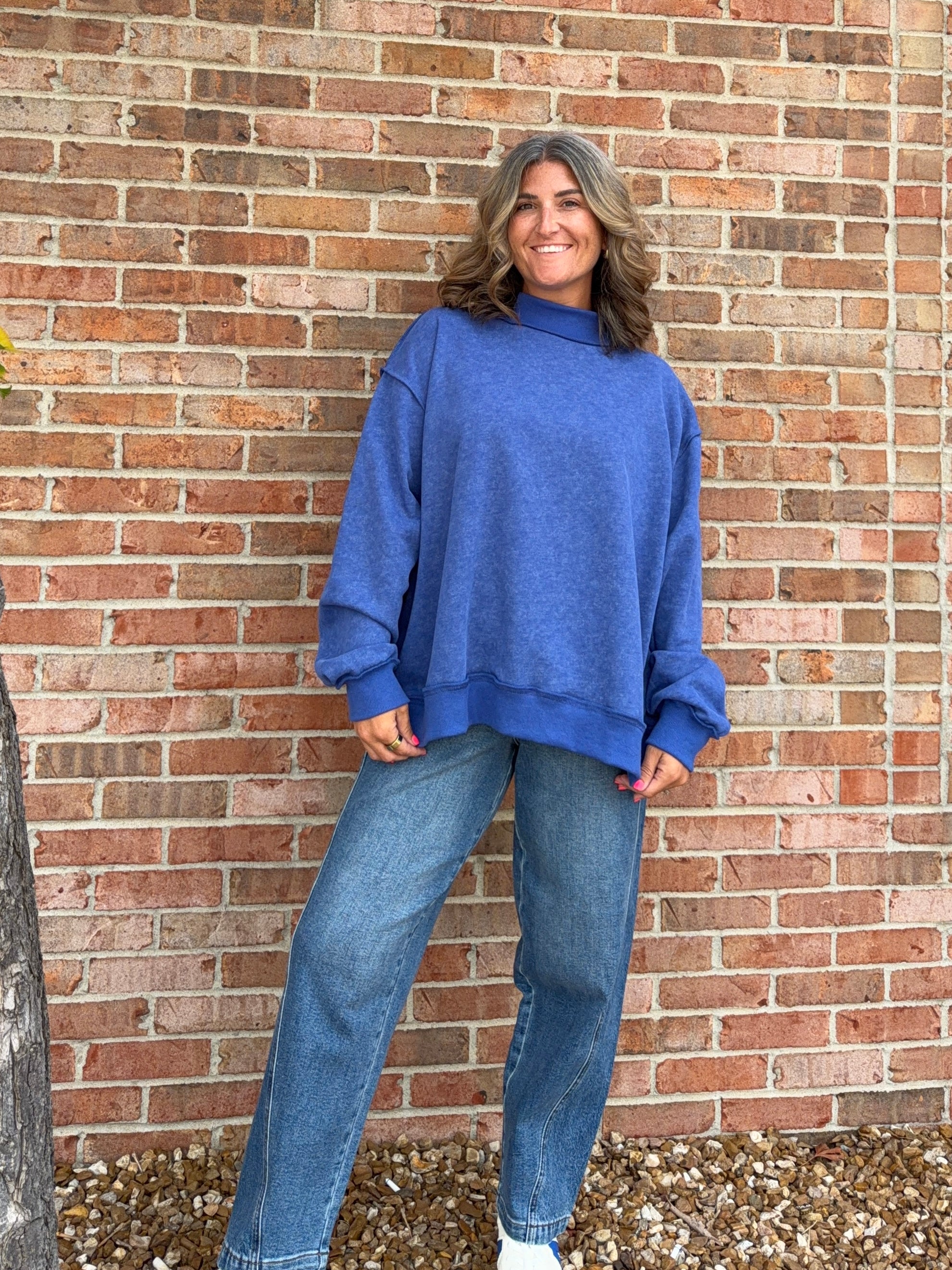 VINTAGE WASH MOCK NECK