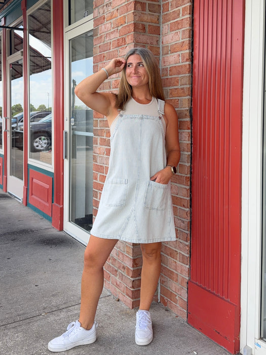 DENIM OVERALL DRESS – Crave Boutique