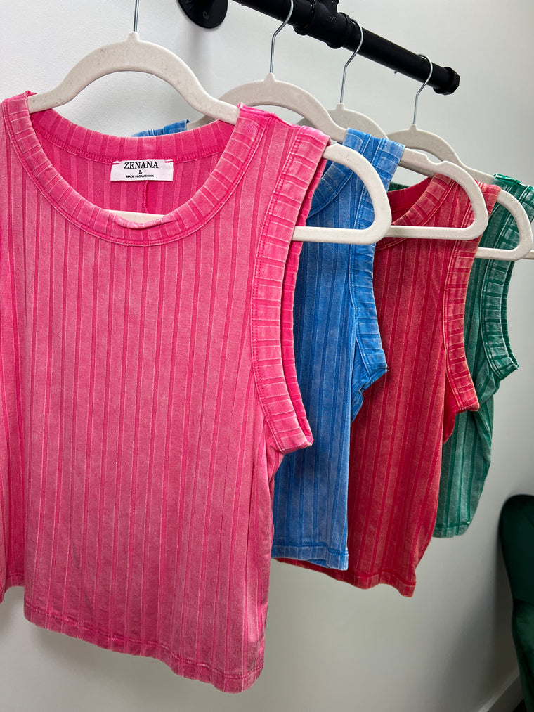 SOFT CROPPED TANK- 4 COLORS