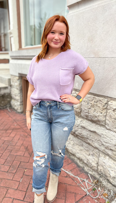 CROPPED POCKET TEE SWEATER