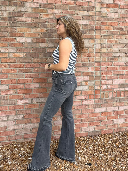 GRAY RELEASE HEM JEANS