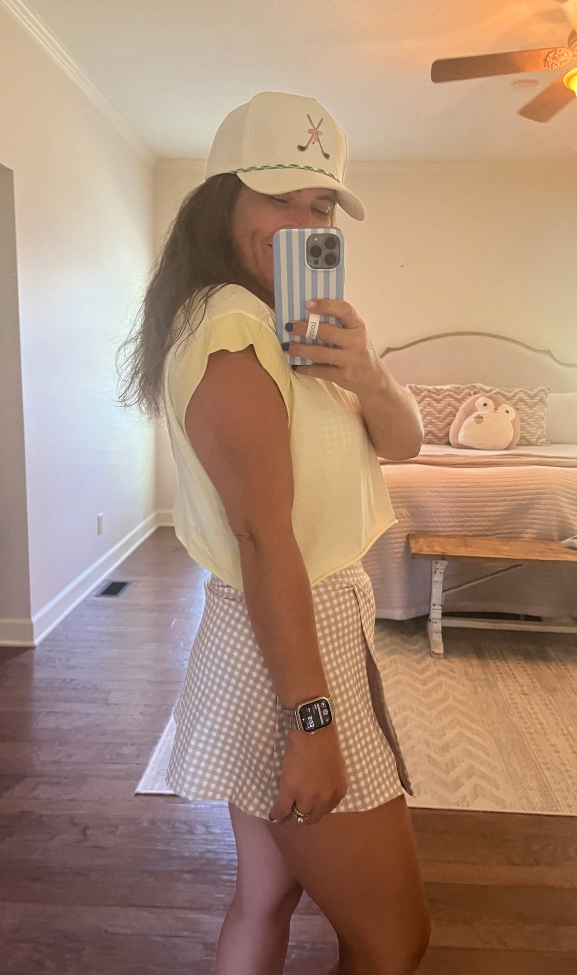 BEIGE GINGHAM SKORT – Crave Boutique