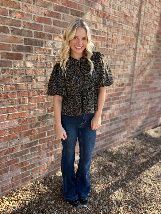 LEOPARD TIE TOP