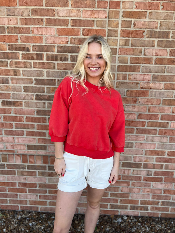 RADIANT IN RED CREWNECK