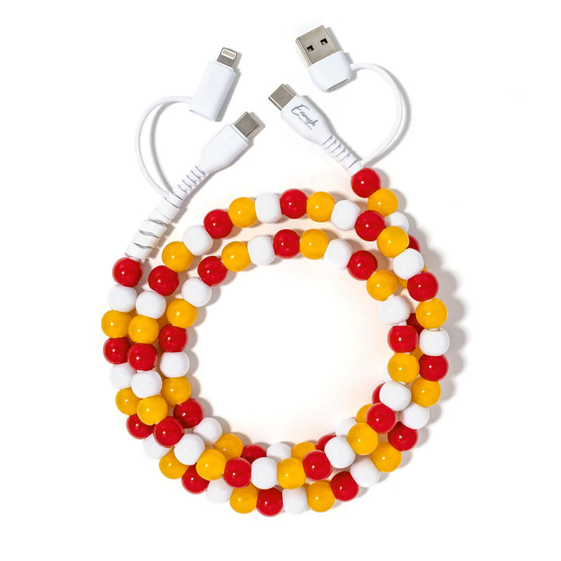 BEADED PHONE CHARGER- 12 COLORS