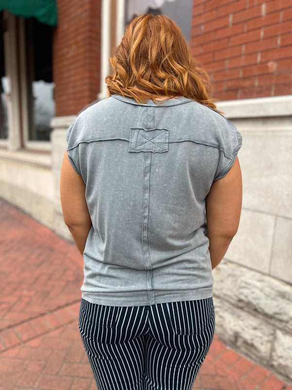 OPEN DOORS CAP SLEEVE TEE- 2 COLORS